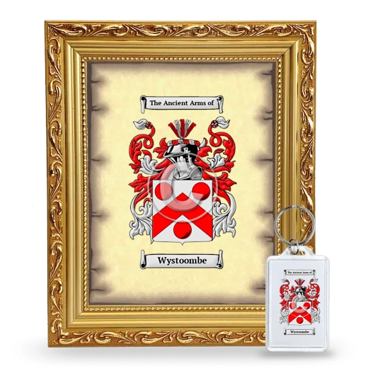 Wystoombe Framed Coat of Arms and Keychain - Gold