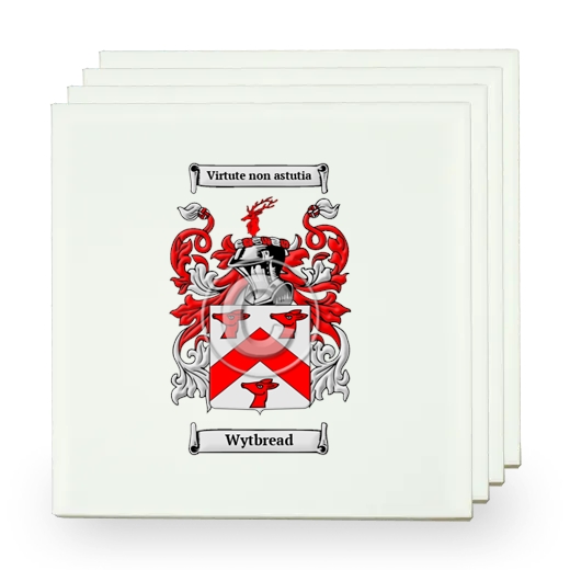 Wytbread Set of Four Small Tiles with Coat of Arms