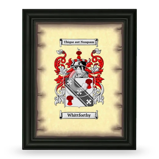 Whittforthy Coat of Arms Framed - Black