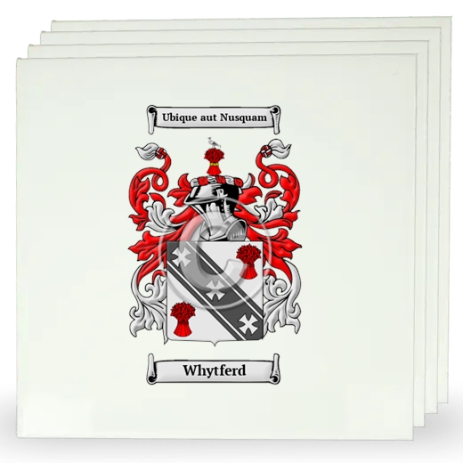 Whytferd Set of Four Large Tiles with Coat of Arms