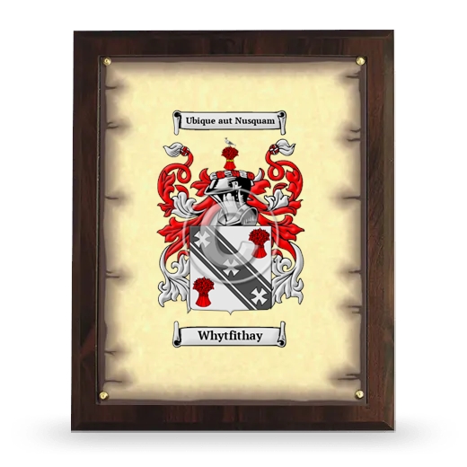 Whytfithay Coat of Arms Plaque