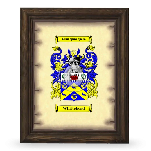 Whittehead Coat of Arms Framed - Brown