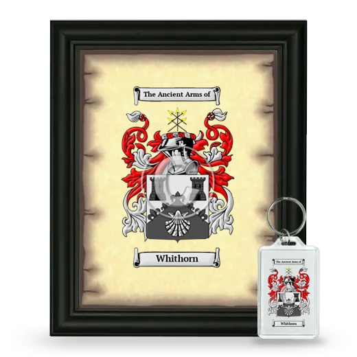 Whithorn Framed Coat of Arms and Keychain - Black