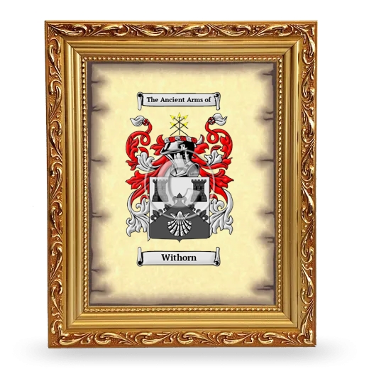 Withorn Coat of Arms Framed - Gold