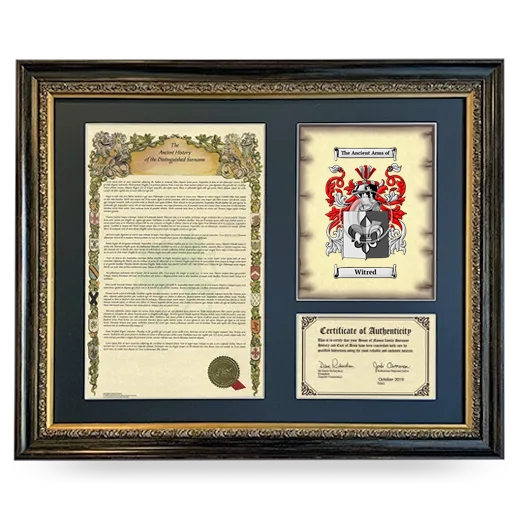 Witred Framed Surname History and Coat of Arms- Heirloom