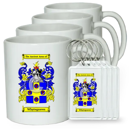 Whytegraves Set of 4 Coffee Mugs and Keychains