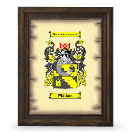 Whitluck Coat of Arms Framed - Brown