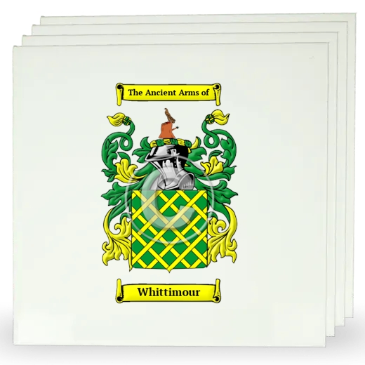 Whittimour Set of Four Large Tiles with Coat of Arms