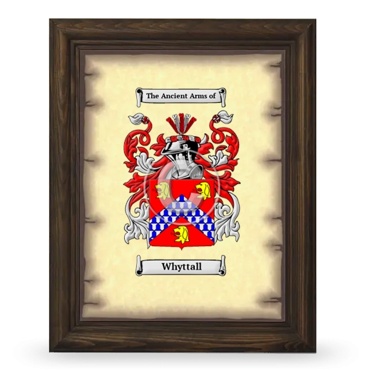 Whyttall Coat of Arms Framed - Brown