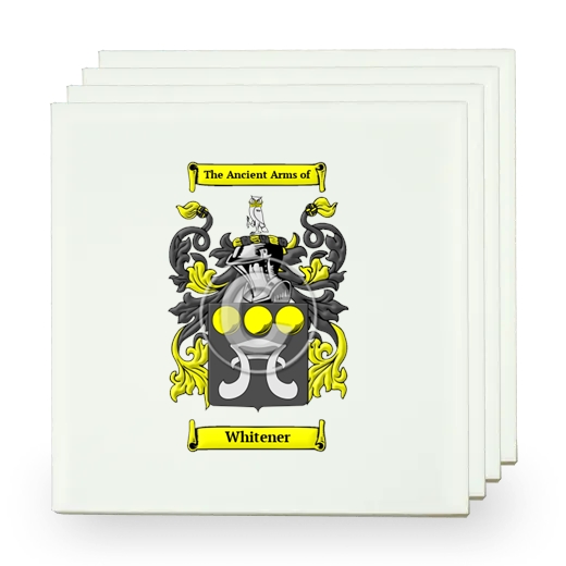 Whitener Set of Four Small Tiles with Coat of Arms