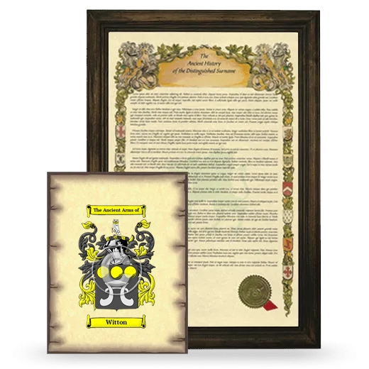 Witton Framed History and Coat of Arms Print - Brown