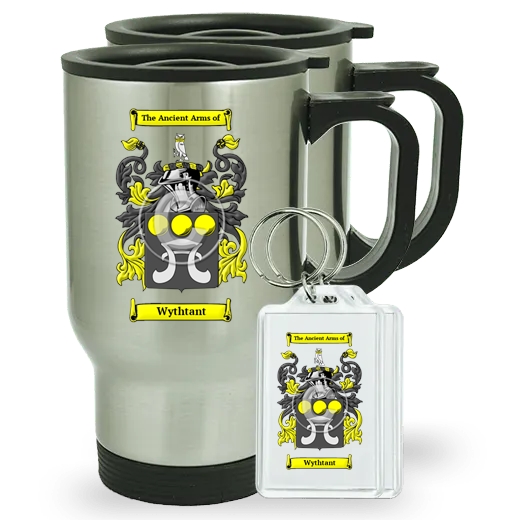 Wythtant Pair of Travel Mugs and pair of Keychains