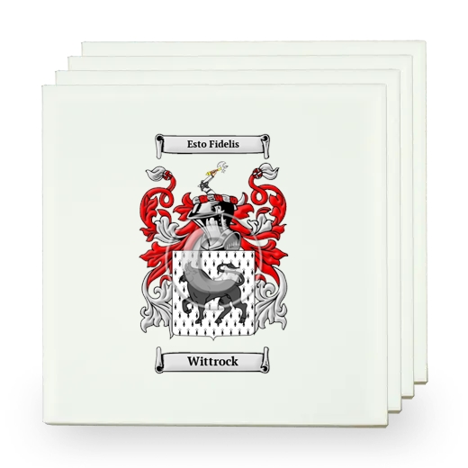 Wittrock Set of Four Small Tiles with Coat of Arms