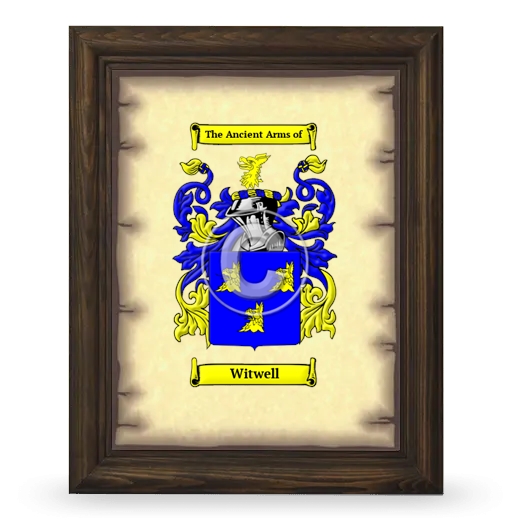 Witwell Coat of Arms Framed - Brown