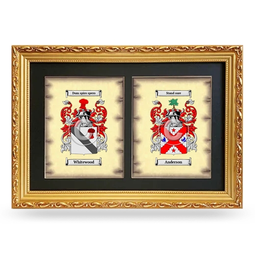 Double Coat of Arms Framed - Gold