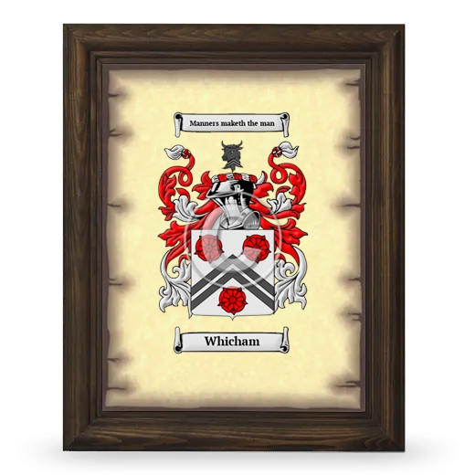 Whicham Coat of Arms Framed - Brown