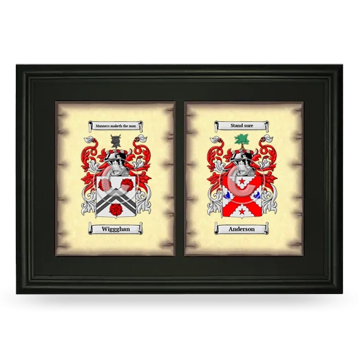 Double Coat of Arms Framed - Black