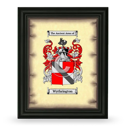 Wythrington Coat of Arms Framed - Black