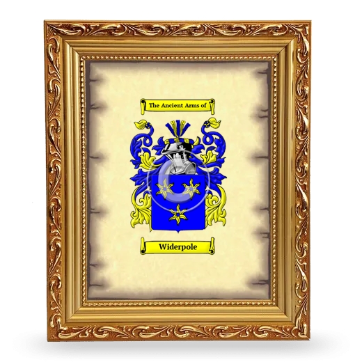 Widerpole Coat of Arms Framed - Gold