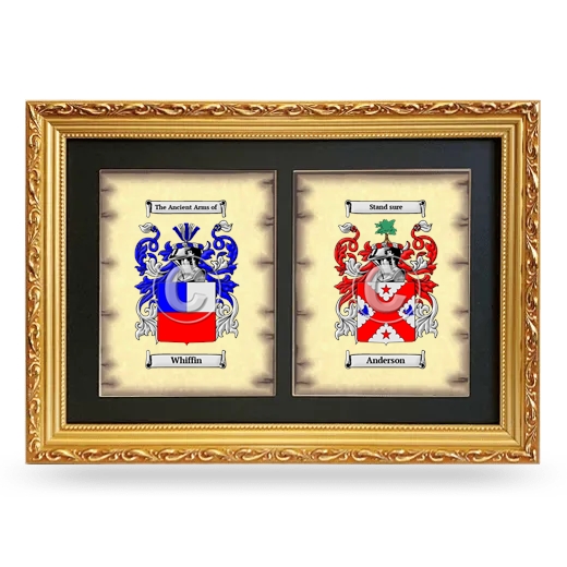 Double Coat of Arms Framed - Gold