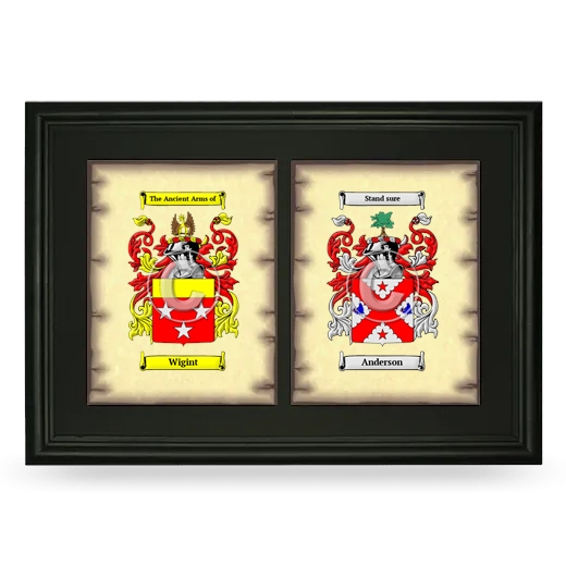 Double Coat of Arms Framed - Black