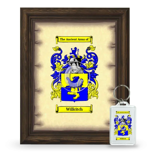 Willcitch Framed Coat of Arms and Keychain - Brown