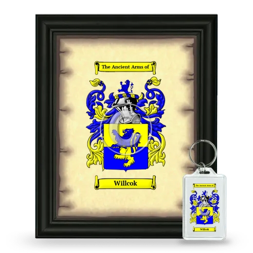 Willcok Framed Coat of Arms and Keychain - Black