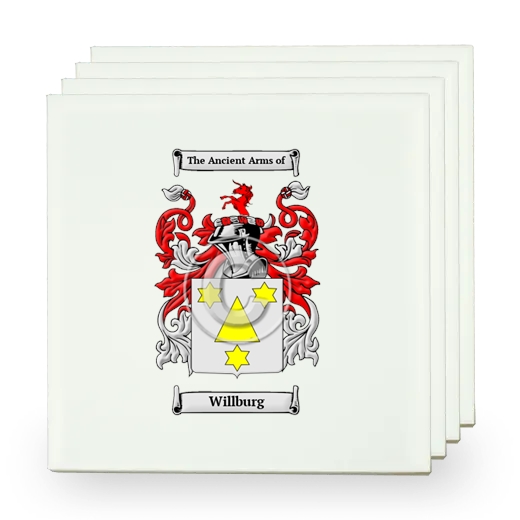 Willburg Set of Four Small Tiles with Coat of Arms