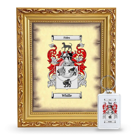 Whille Framed Coat of Arms and Keychain - Gold