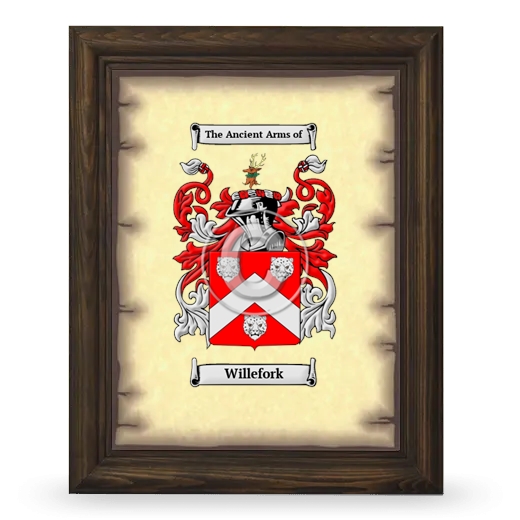 Willefork Coat of Arms Framed - Brown