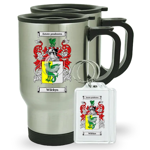 Wilckyn Pair of Travel Mugs and pair of Keychains