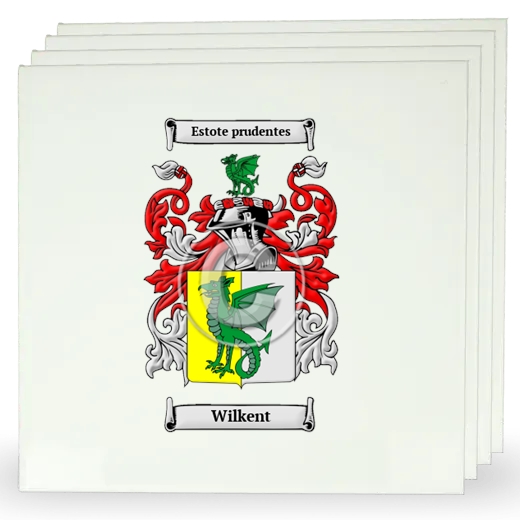 Wilkent Set of Four Large Tiles with Coat of Arms