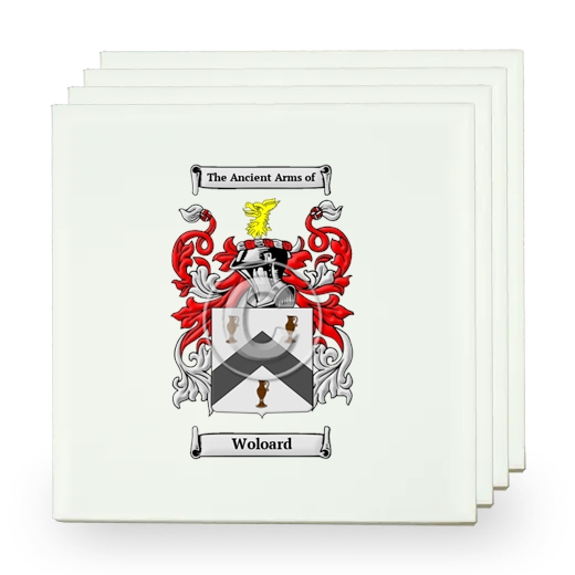 Woloard Set of Four Small Tiles with Coat of Arms