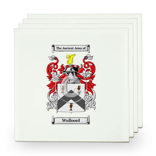 Wulloord Set of Four Small Tiles with Coat of Arms