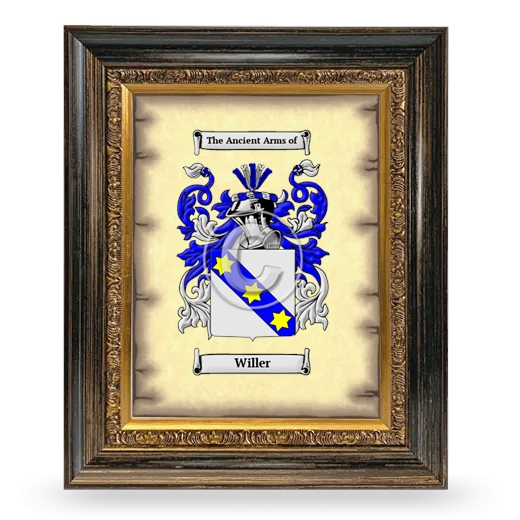 Willer Coat of Arms Framed - Heirloom