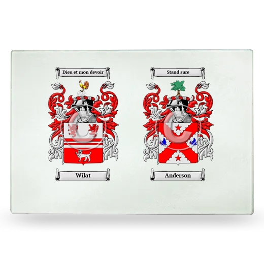 Double Coat of Arms Glass Cutting Board