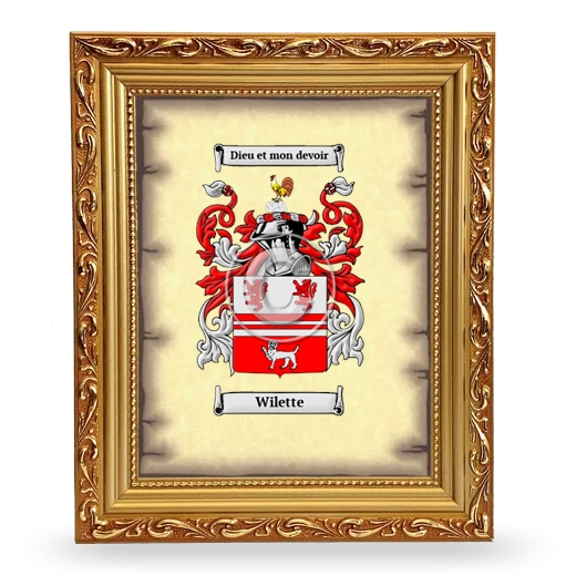 Wilette Coat of Arms Framed - Gold