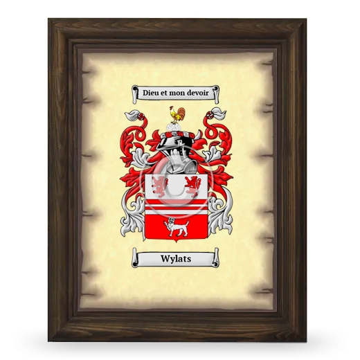 Wylats Coat of Arms Framed - Brown