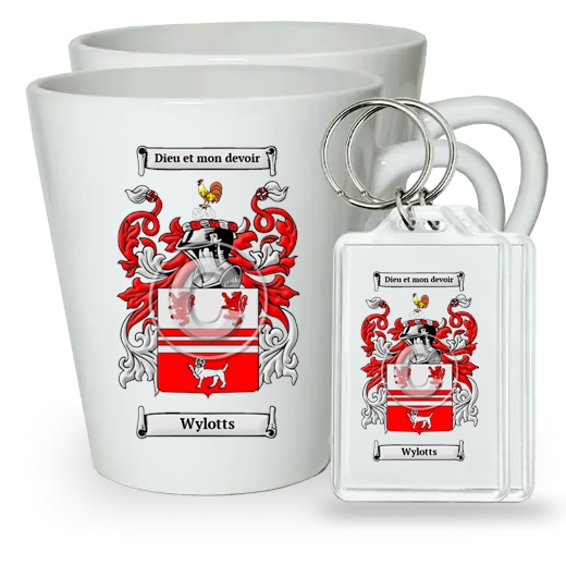 Wylotts Pair of Latte Mugs and Pair of Keychains