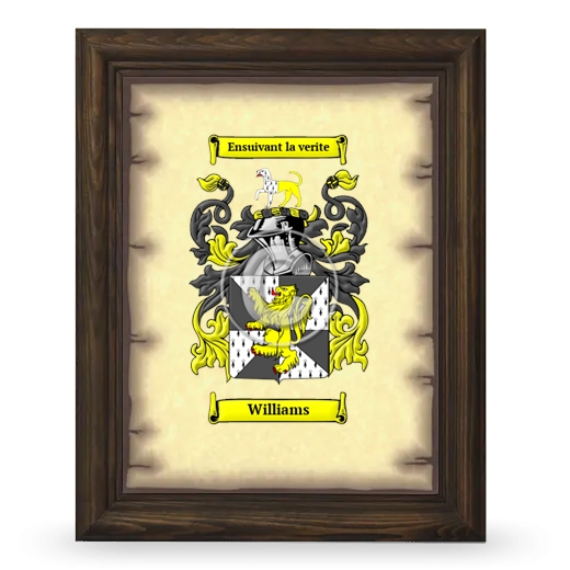 Williams Coat of Arms Framed - Brown