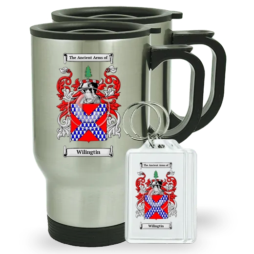 Wilingtin Pair of Travel Mugs and pair of Keychains