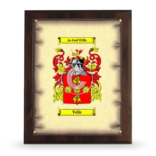 Velis Coat of Arms Plaque