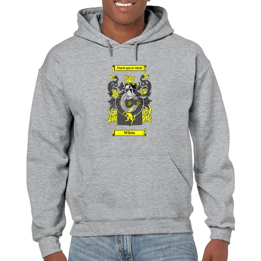 Wilsin Grey Unisex Coat of Arms Hooded Sweatshirt