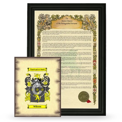 Wilsson Framed History and Coat of Arms Print - Black