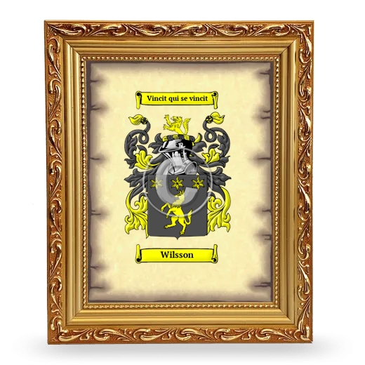 Wilsson Coat of Arms Framed - Gold