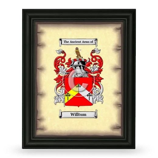 Willtum Coat of Arms Framed - Black