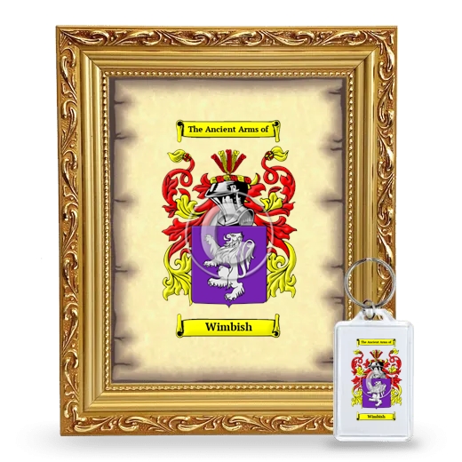 Wimbish Framed Coat of Arms and Keychain - Gold