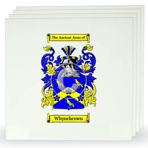 Whynchcown Set of Four Large Tiles with Coat of Arms