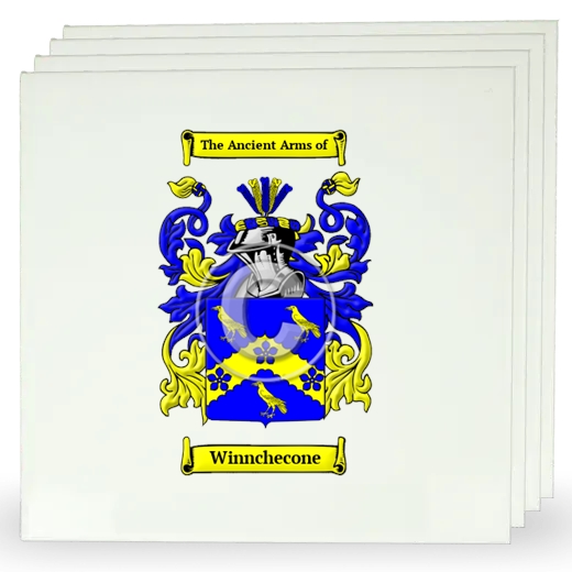 Winnchecone Set of Four Large Tiles with Coat of Arms