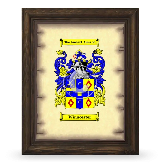 Winncester Coat of Arms Framed - Brown